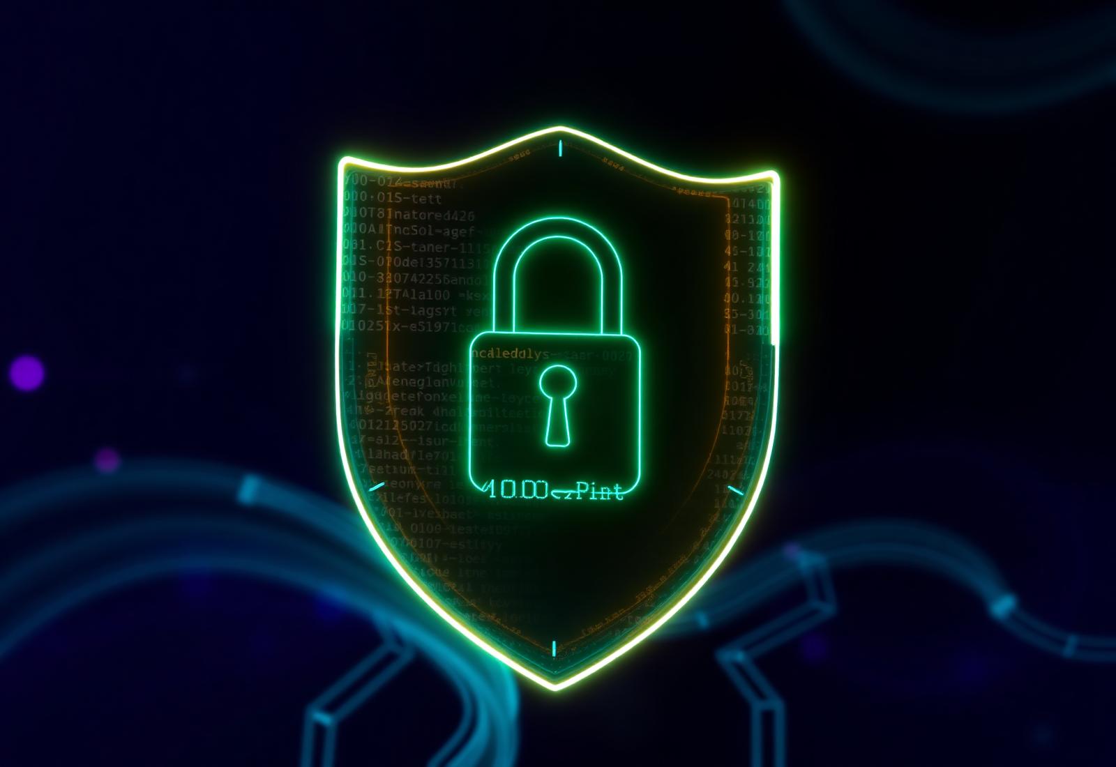Cybersecurity shield illustration